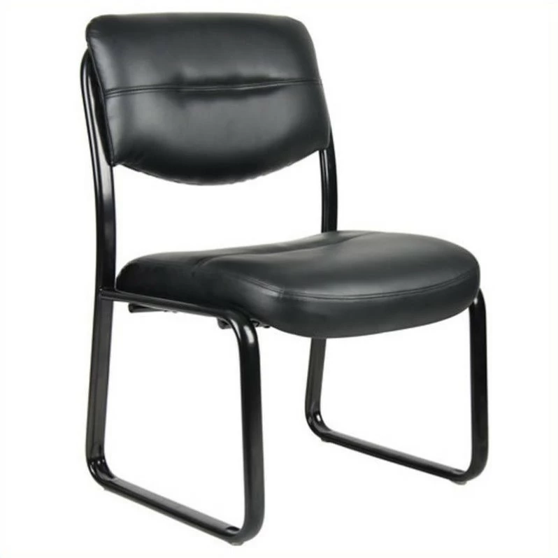 Boss Office Products Leather Plus With Black Frame Guest Chair 3 Boss Office Products Leather Plus With Black Frame Guest Chair