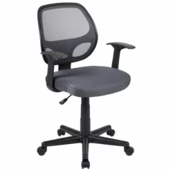 Flash Furniture Fundamentals Mid Back Mesh Back Office Swivel Chair In Gray -CYMAX Sales 1987920 L