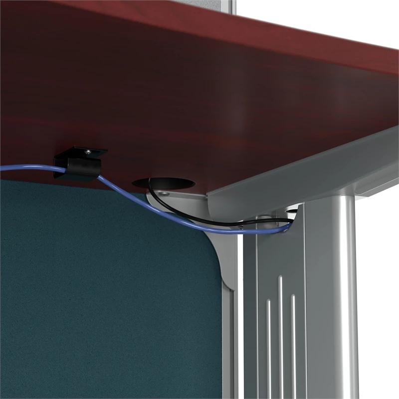 Office In An Hour 3 Person L Cubicle Desk Set In Hansen Cherry - Engineered Wood 19 Office In An Hour 3 Person L Cubicle Desk Set In Hansen Cherry - Engineered Wood - Image 17