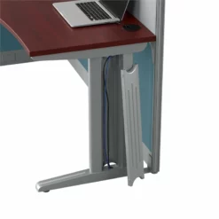 Office In An Hour 3 Person L Cubicle Desk Set In Mocha Cherry - Engineered Wood -CYMAX Sales 1988759 9 L 1