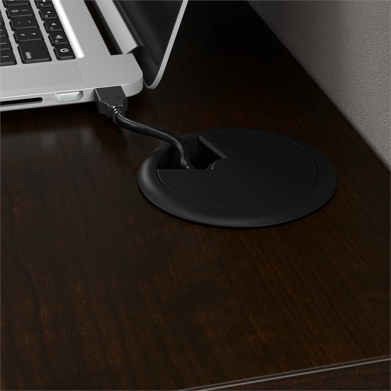 Office In An Hour 3 Person L Cubicle Desk Set In Hansen Cherry - Engineered Wood 7 Office In An Hour 3 Person L Cubicle Desk Set In Hansen Cherry - Engineered Wood - Image 5