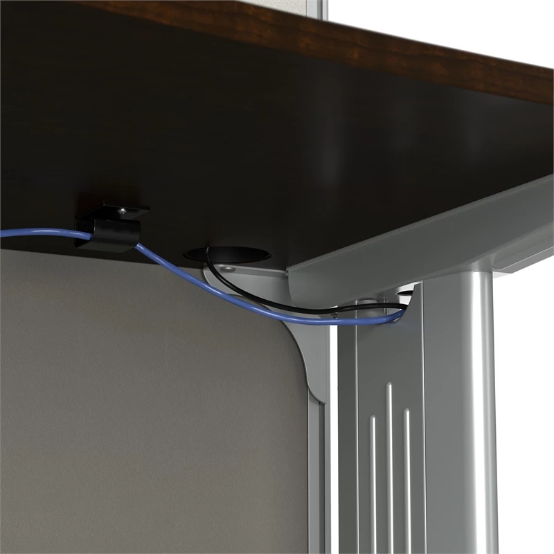 Office In An Hour 3 Person L Cubicle Desk Set In Hansen Cherry - Engineered Wood 9 Office In An Hour 3 Person L Cubicle Desk Set In Hansen Cherry - Engineered Wood - Image 7