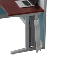 Office In An Hour 4 Person L Cubicle Desk Set In Hansen Cherry - Engineered Wood -CYMAX Sales 1988764 12 L