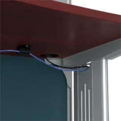 Office In An Hour 4 Person L Cubicle Desk Set In Hansen Cherry - Engineered Wood -CYMAX Sales 1988764 13 L