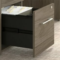 Office 500 72W L Shaped Desk With Drawers In Modern Hickory - Engineered Wood -CYMAX Sales 1988986 4 L