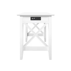 AFI Lexi Solid Wood Writing Desk With Drawer And Charging Station In White 23 AFI Lexi Solid Wood Writing Desk With Drawer And Charging Station In White -CYMAX Sales 1990696 11 L