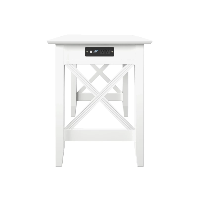 AFI Lexi Solid Wood Writing Desk With Drawer And Charging Station In White 12 AFI Lexi Solid Wood Writing Desk With Drawer And Charging Station In White - Image 10
