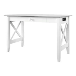 AFI Lexi Solid Wood Writing Desk With Drawer And Charging Station In White 20 AFI Lexi Solid Wood Writing Desk With Drawer And Charging Station In White -CYMAX Sales 1990696 7 L