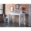 AFI Lexi Solid Wood Writing Desk With Drawer And Charging Station In White