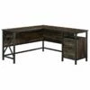 Pemberly Row L Shape Corner Desk In Rustic Carbon Oak And Black -CYMAX Sales 1990855 1990856 L