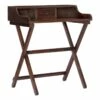 Linon Cade Wood Folding Desk In Antique Walnut Brown 2 Linon Cade Wood Folding Desk In Antique Walnut Brown -CYMAX Sales 1991732 32 L