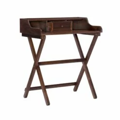 Linon Cade Wood Folding Desk In Antique Walnut Brown -CYMAX Sales 1991732 38 L