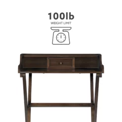 Linon Cade Wood Folding Desk In Antique Walnut Brown -CYMAX Sales 1991732 44 L