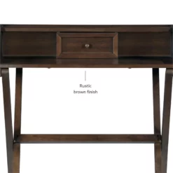 Linon Cade Wood Folding Desk In Antique Walnut Brown -CYMAX Sales 1991732 47 L