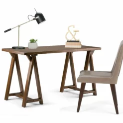 Simpli Home Sawhorse Solid Wood Modern Industrial 56 " Writing Desk In Dark Chestnut Brown 39 Simpli Home Sawhorse Solid Wood Modern Industrial 56 " Writing Desk In Dark Chestnut Brown -CYMAX Sales 1991758 1 L