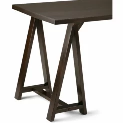 Simpli Home Sawhorse Solid Wood Modern Industrial 56 " Writing Desk In Dark Chestnut Brown 33 Simpli Home Sawhorse Solid Wood Modern Industrial 56 " Writing Desk In Dark Chestnut Brown -CYMAX Sales 1991759 3 L