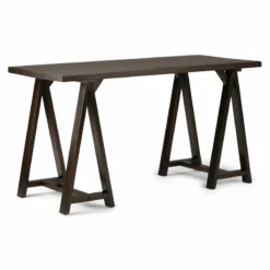 Simpli Home Sawhorse Solid Wood Modern Industrial 56 " Writing Desk In Dark Chestnut Brown 30 Simpli Home Sawhorse Solid Wood Modern Industrial 56 " Writing Desk In Dark Chestnut Brown -CYMAX Sales 1991759 L