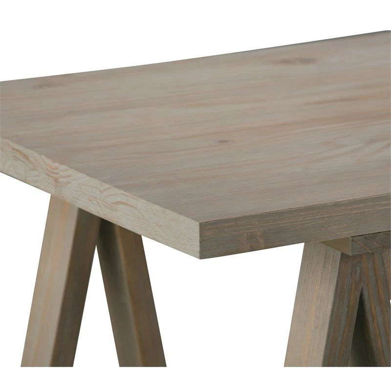 Simpli Home Sawhorse Solid Wood Modern Industrial 56 " Writing Desk In Dark Chestnut Brown 5 Simpli Home Sawhorse Solid Wood Modern Industrial 56 " Writing Desk In Dark Chestnut Brown - Image 3