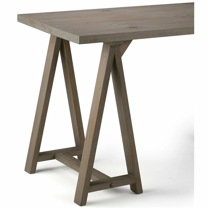 Simpli Home Sawhorse Solid Wood Modern Industrial 56 " Writing Desk In Dark Chestnut Brown 6 Simpli Home Sawhorse Solid Wood Modern Industrial 56 " Writing Desk In Dark Chestnut Brown - Image 4