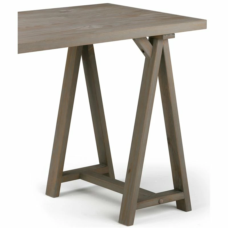 Simpli Home Sawhorse Solid Wood Modern Industrial 56 " Writing Desk In Dark Chestnut Brown 9 Simpli Home Sawhorse Solid Wood Modern Industrial 56 " Writing Desk In Dark Chestnut Brown - Image 7