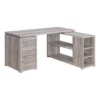 Pemberly Row Contemporary Wood L Shaped Writing Desk In Cappuccino