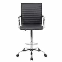 Boss Office Modern Ribbed Back Adjustable Sit-Stand Stool In Black -CYMAX Sales 1998004 2 L 1