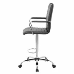 Boss Office Modern Ribbed Back Adjustable Sit-Stand Stool In Black -CYMAX Sales 1998004 3 L 1