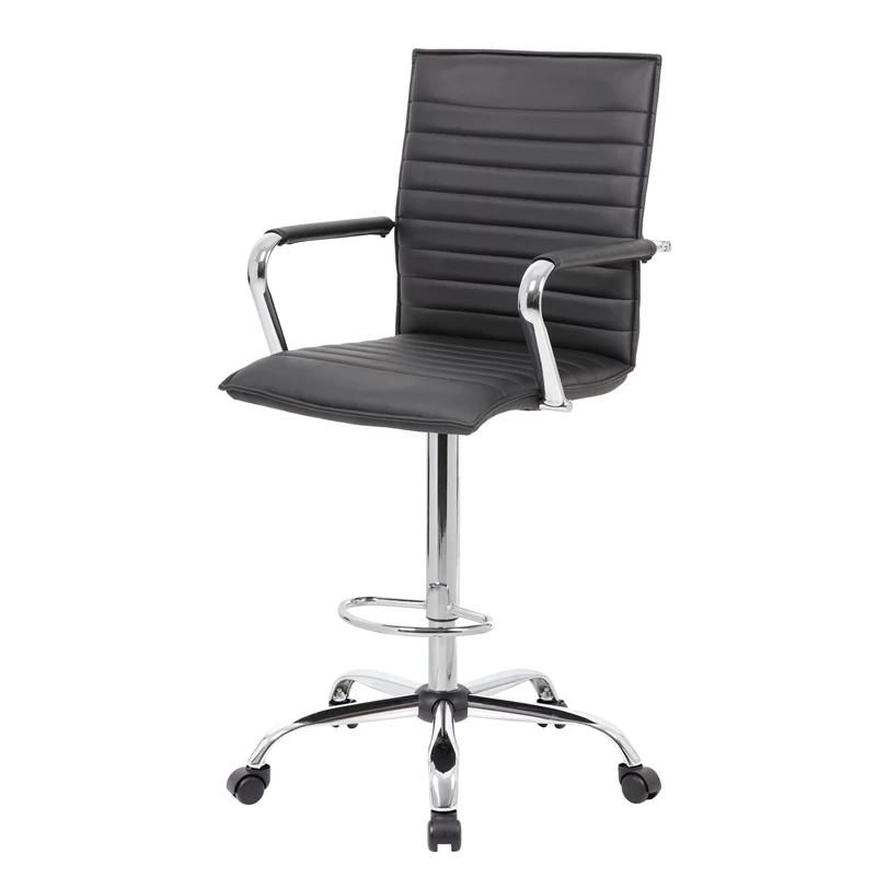 Boss Office Modern Ribbed Back Adjustable Sit-Stand Stool In Gray 3 Boss Office Modern Ribbed Back Adjustable Sit-Stand Stool In Gray