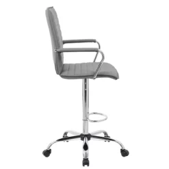 Boss Office Modern Ribbed Back Adjustable Sit-Stand Stool In Gray 20 Boss Office Modern Ribbed Back Adjustable Sit-Stand Stool In Gray -CYMAX Sales 1998005 3 L