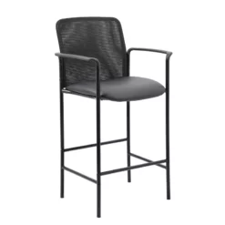 Boss Office Counter Height Mesh-Back Counter Stool With Arms
