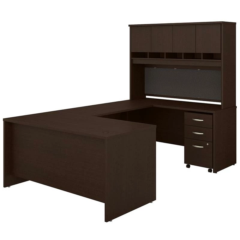 Series C 60W U Desk With Hutch And Drawers In Mocha Cherry - Engineered Wood 10 Series C 60W U Desk With Hutch And Drawers In Mocha Cherry - Engineered Wood - Image 8
