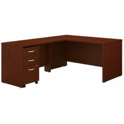 Series C 60W L Shaped Desk With Drawers In Mocha Cherry - Engineered Wood -CYMAX Sales 2001845 L