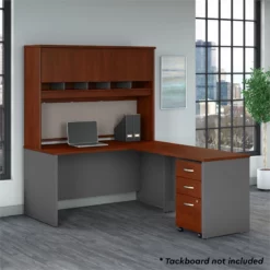 Series C 60W L Desk With Hutch And Drawers In Mocha Cherry - Engineered Wood -CYMAX Sales 2001847 7 L