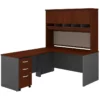 Series C 60W L Desk With Hutch And Drawers In Mocha Cherry - Engineered Wood -CYMAX Sales 2001847 L