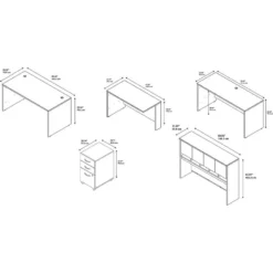Series C 60W U Desk With Hutch And Drawers In Mocha Cherry - Engineered Wood 20 Series C 60W U Desk With Hutch And Drawers In Mocha Cherry - Engineered Wood -CYMAX Sales 2001853 5 L