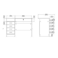 Tvilum Walden Desk With 5 Drawers In Oak Structure -CYMAX Sales 2004499 2 L