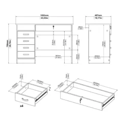 Tvilum Walden Desk With 5 Drawers In Oak Structure -CYMAX Sales 2004508 1 L