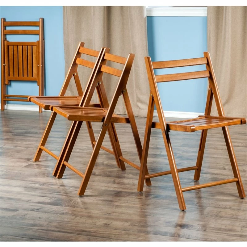 Winsome Robin Transitional Solid Wood Folding Chair In Teak (Set Of 4) 19 Winsome Robin Transitional Solid Wood Folding Chair In Teak (Set Of 4) - Image 17
