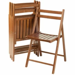 Winsome Robin Transitional Solid Wood Folding Chair In Teak (Set Of 4) 39 Winsome Robin Transitional Solid Wood Folding Chair In Teak (Set Of 4) -CYMAX Sales 2005304 2 L