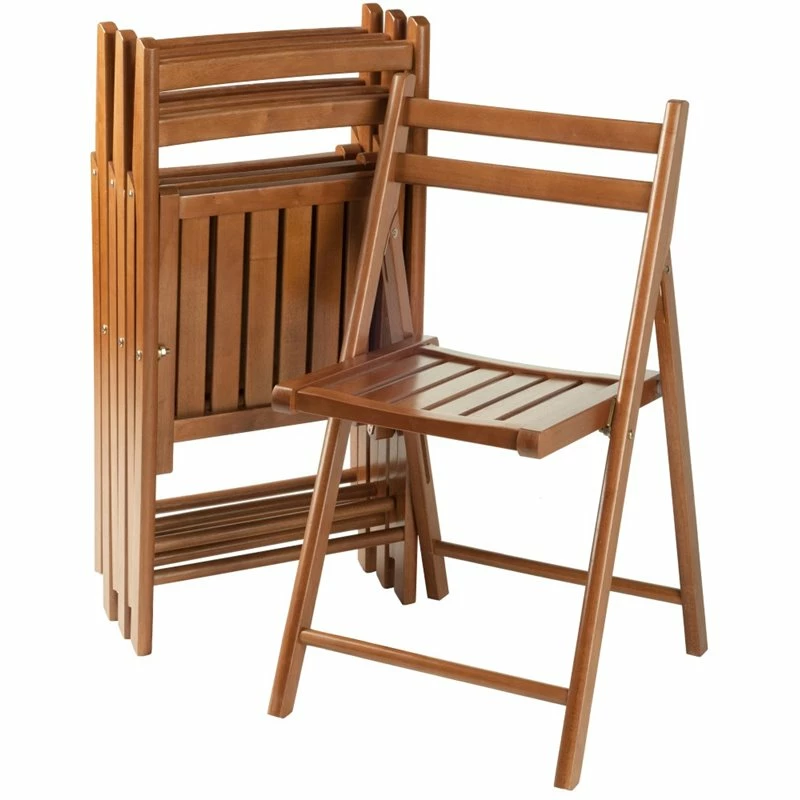 Winsome Robin Transitional Solid Wood Folding Chair In Teak (Set Of 4) 20 Winsome Robin Transitional Solid Wood Folding Chair In Teak (Set Of 4) - Image 18