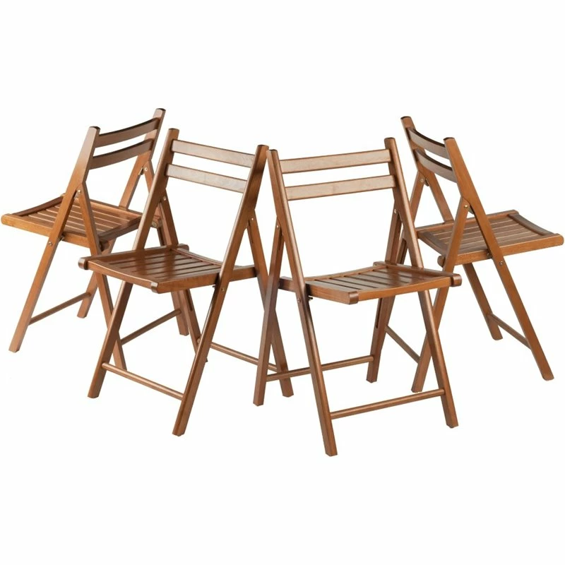 Winsome Robin Transitional Solid Wood Folding Chair In Teak (Set Of 4) 18 Winsome Robin Transitional Solid Wood Folding Chair In Teak (Set Of 4) - Image 16