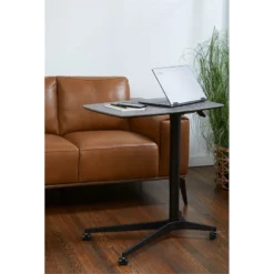 Unique Furniture 28" Height Adjustable Lift Table With Metal Base In Walnut -CYMAX Sales 2005710 11 L