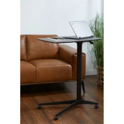 Unique Furniture 28" Height Adjustable Lift Table With Metal Base In Walnut -CYMAX Sales 2005710 12 L