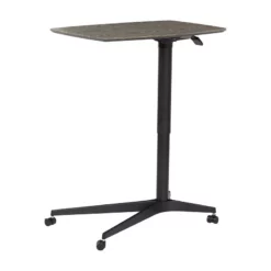 Unique Furniture 28" Height Adjustable Lift Table With Metal Base In Walnut -CYMAX Sales 2005710 4 L