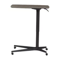 Unique Furniture 28" Height Adjustable Lift Table With Metal Base In Walnut -CYMAX Sales 2005710 7 L