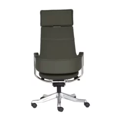 Unique Furniture Premium Leather High Backrest Office Chair In Gray -CYMAX Sales 2005779 9 L