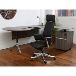 Unique Furniture Premium Leather High Backrest Office Chair In Gray -CYMAX Sales 2005780 10 L