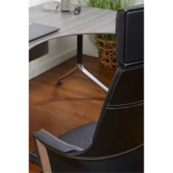 Unique Furniture Premium Leather High Backrest Office Chair In Gray -CYMAX Sales 2005780 12 L