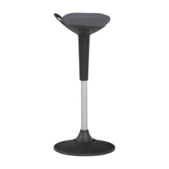 Unique Furniture 33.25" Fabric Seat And Metal Base Sit-Stand Stool In Mandarin -CYMAX Sales 2005794 11 L