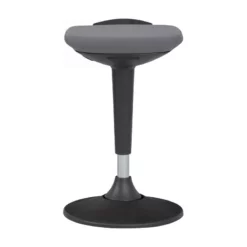 Unique Furniture 33.25" Fabric Seat And Metal Base Sit-Stand Stool In Mandarin -CYMAX Sales 2005794 5 L